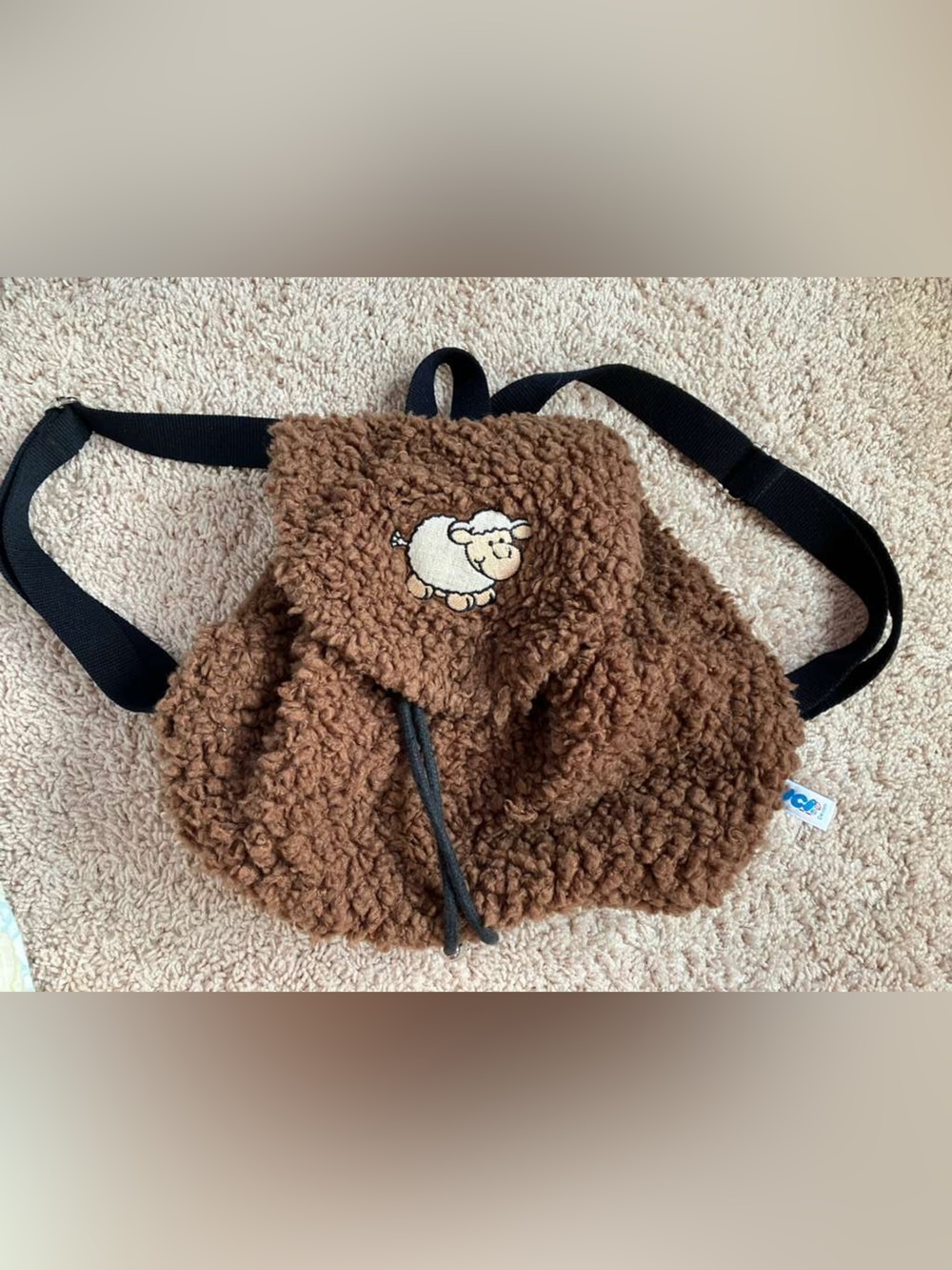 NEW Nici Vintage Plush Brown Sheep Kids Backpack